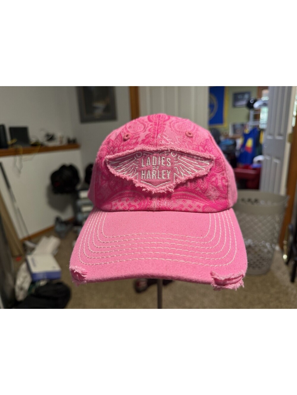 Harley Davidson HOG Ball cap NEW Distressed Ladies Pink hat